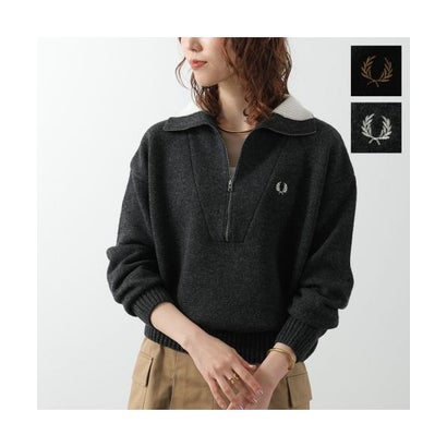 FRED PERRY セーター Half-Zip Jumper K3142 長袖 ニット （102/BLACK）｜詳細画像