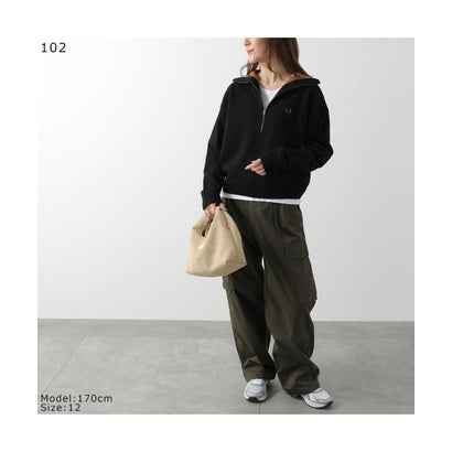 FRED PERRY セーター Half-Zip Jumper K3142 長袖 ニット （102/BLACK）｜詳細画像