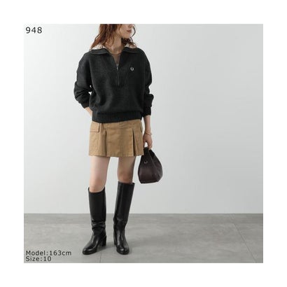 FRED PERRY セーター Half-Zip Jumper K3142 長袖 ニット （102/BLACK）｜詳細画像