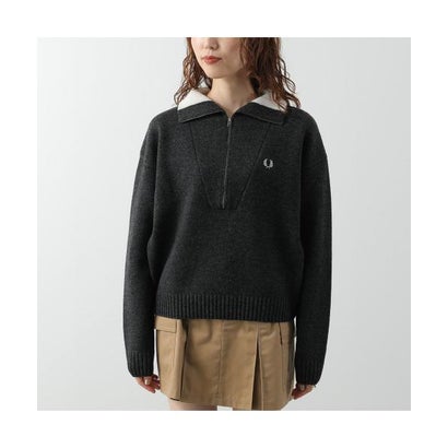 FRED PERRY セーター Half-Zip Jumper K3142 長袖 ニット （102/BLACK）｜詳細画像