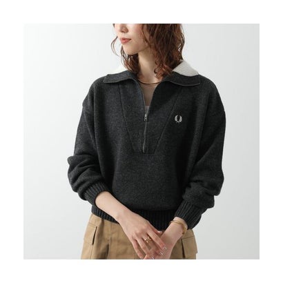 FRED PERRY セーター Half-Zip Jumper K3142 長袖 ニット （948/CHARCOAL-MARL）｜詳細画像