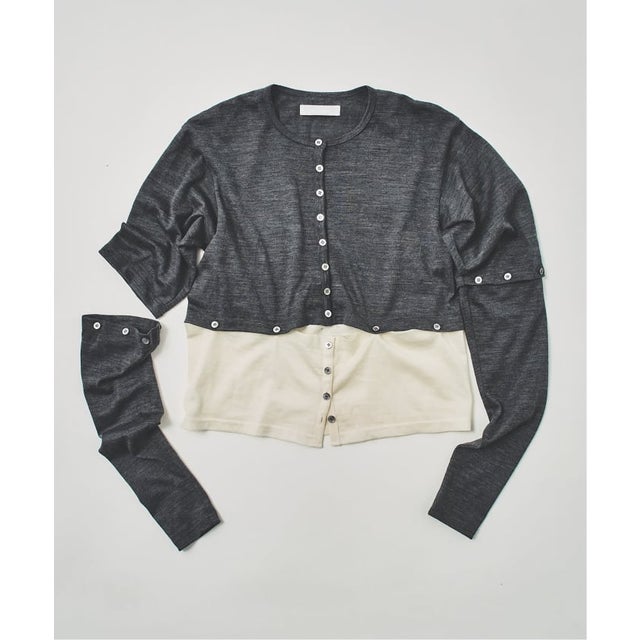 KAYLE/ケイル WOOL JERSEY DETACHABLE CARDIGAN （グレー）