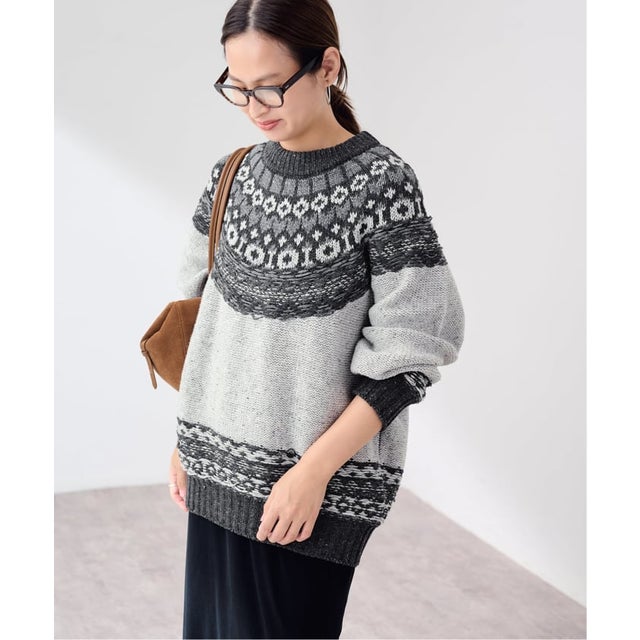 JANE SMITH/ジェーンスミス 5G NORDIC YOKE SWEATER （グレーA）