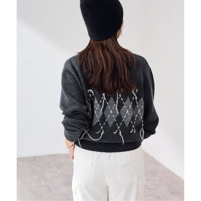 JANE SMITH/ジェーンスミス 7G DOUBLE JAGUARD ARGYLE SWEA （グレーA）｜詳細画像