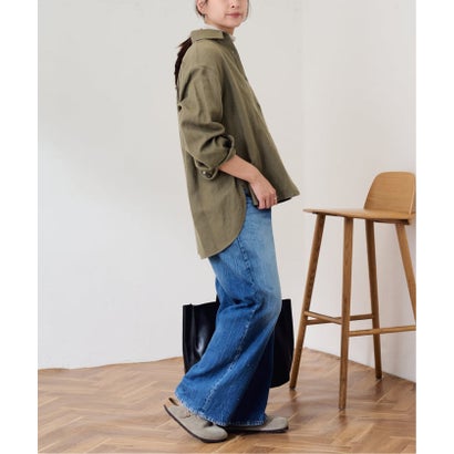 フレームワーク FRAMeWORK PROTAGONISTA/プロタゴニスタ ウールリネンオーバーシャツ （カーキ）｜詳細画像