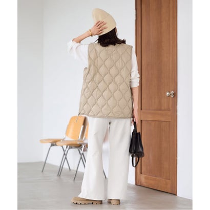 フレームワーク FRAMeWORK ≪追加予約≫TAION/タイオン MILITARY V NECK WZIPダウンベスト （ベージュ）｜詳細画像