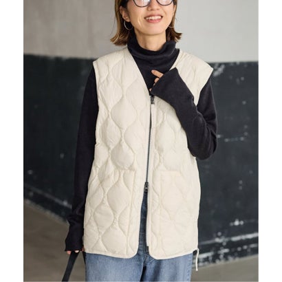 フレームワーク FRAMeWORK ≪追加予約≫TAION/タイオン MILITARY V NECK WZIPダウンベスト （ベージュ）｜詳細画像