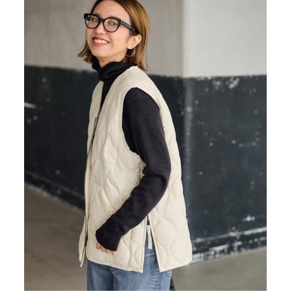 フレームワーク FRAMeWORK ≪追加予約≫TAION/タイオン MILITARY V NECK WZIPダウンベスト （ベージュ）｜詳細画像