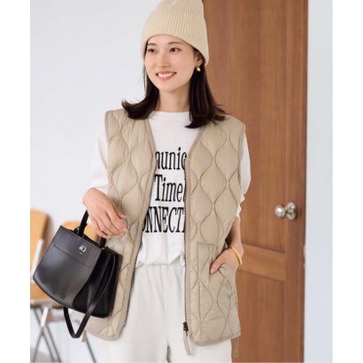 フレームワーク FRAMeWORK ≪追加予約≫TAION/タイオン MILITARY V NECK WZIPダウンベスト （ベージュ）｜詳細画像