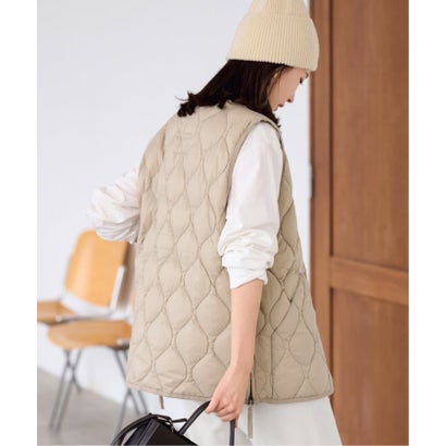 フレームワーク FRAMeWORK ≪追加予約≫TAION/タイオン MILITARY V NECK WZIPダウンベスト （ベージュ）｜詳細画像