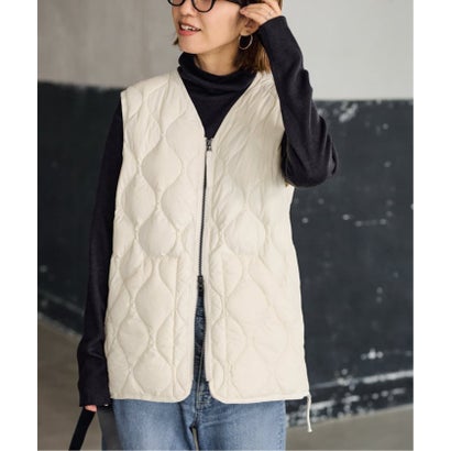 フレームワーク FRAMeWORK ≪追加予約≫TAION/タイオン MILITARY V NECK WZIPダウンベスト （ホワイト）｜詳細画像