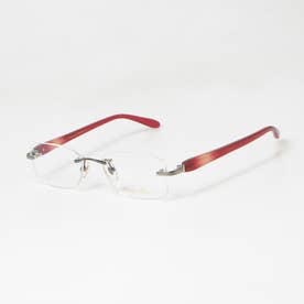 メガネ 眼鏡 アイウェア レディース メンズ （シルバー/レッド）