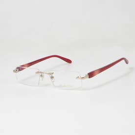 メガネ 眼鏡 アイウェア レディース メンズ （ゴールド/レッド）