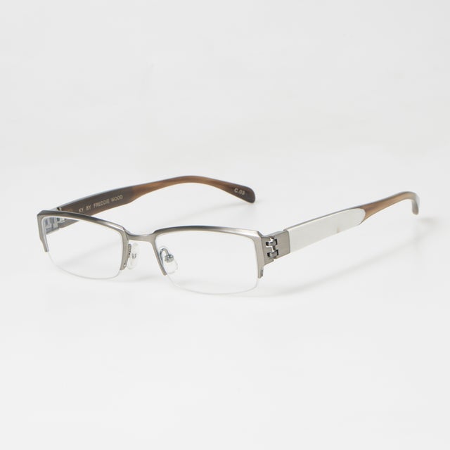 
                    メガネ 眼鏡 アイウェア レディース メンズ （シルバー/ホワイト/ブラウングレー）