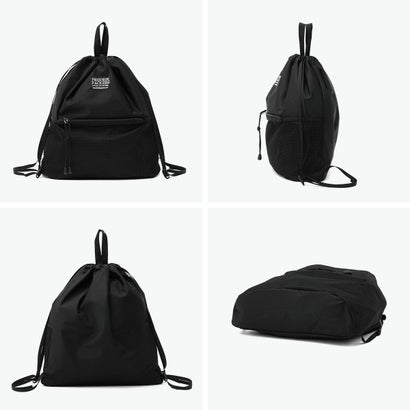 ナップサック ブランド おしゃれ バッグ メンズ レディース 大きめ ナップザック リュック 巾着バッグ 軽量 軽い スポーツ 持ち手 ハンドル 通学 デイサック POMELO FPST-BP19 （BLACK）｜詳細画像