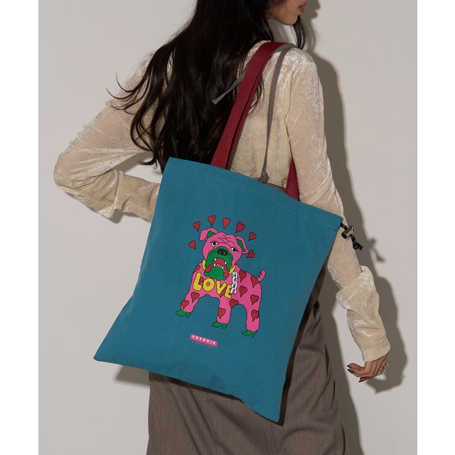 FREDRIK ≪別注コラボレーション≫MASAMI YANAGIDA キャンバストート M （ブルー）