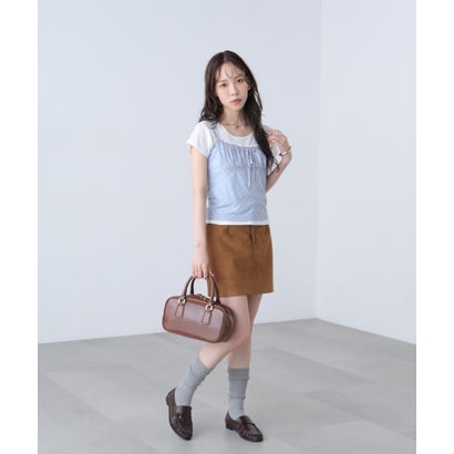 針抜きテレコTシャツ×アソートキャミセット （ブラックベースドット1）｜詳細画像