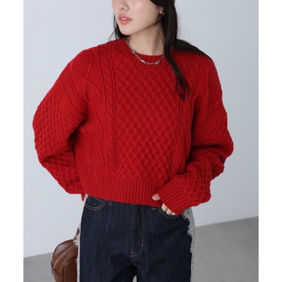POLO BCS ケーブルニット （レッド）｜詳細画像