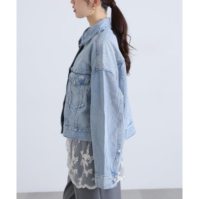 〈LEVIS〉LOOSE CROP TRUCKER （ネイビー1）｜詳細画像