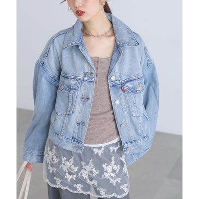 〈LEVIS〉LOOSE CROP TRUCKER （ネイビー1）｜詳細画像