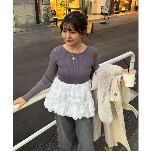 〈MFM〉ぽこぽこドッキングニット （グレー）