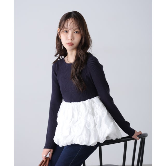 〈MFM〉ぽこぽこドッキングニット （ネイビー）