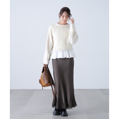 前後2WAYラメシャギーリボンカーディガン （レッド）｜詳細画像
