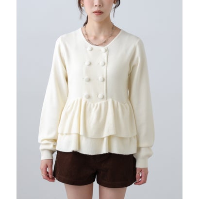 フリーズ マート FREE'S MART ダブル裾フリルペプラムニット （ブルーベース1）｜詳細画像