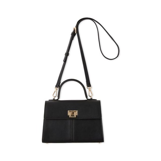 フラップハンド＆ショルダーバッグ （BLK）