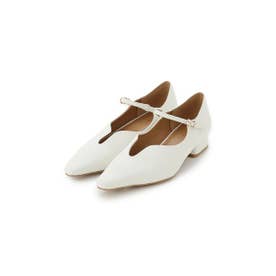 メリージェーンミドルヒールパンプス （WHT）
