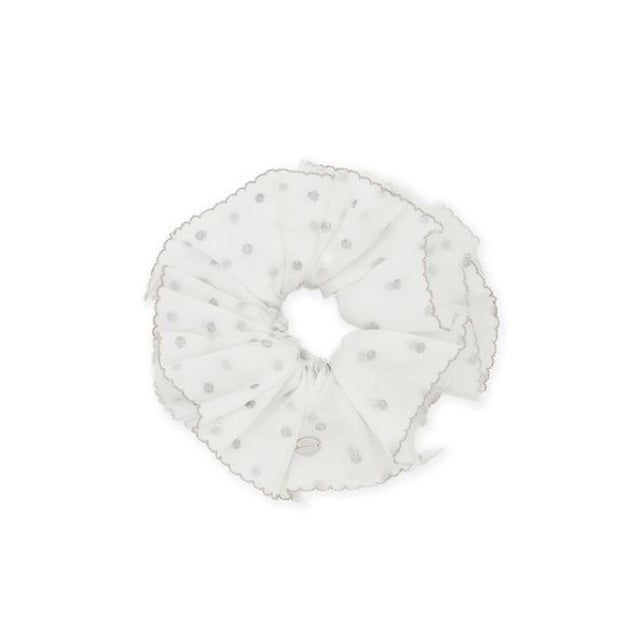 スカラップトリムドットシュシュ （WHT）