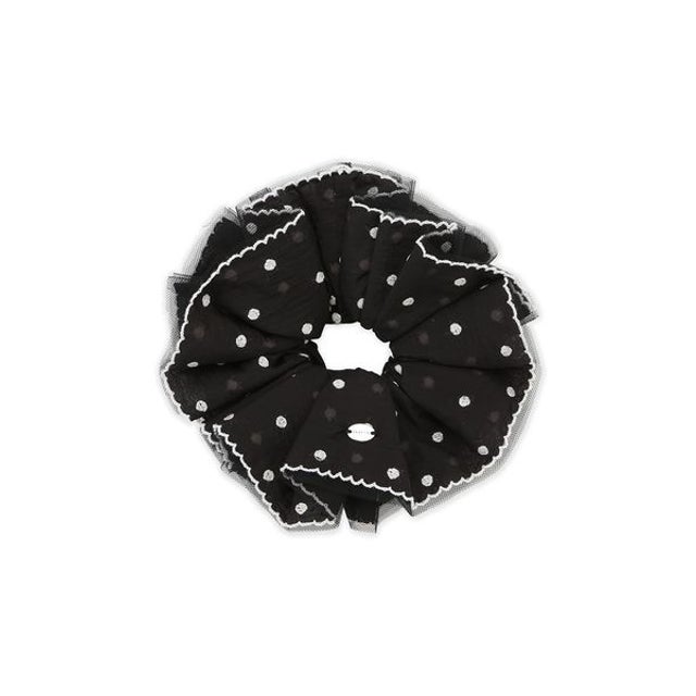 スカラップトリムドットシュシュ （BLK）