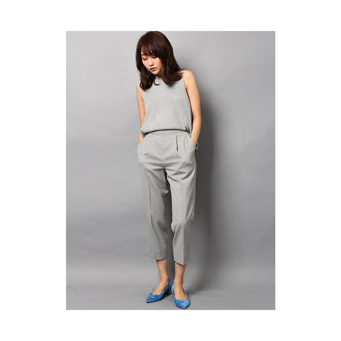 FRAY I.D ニットコンビコンビネゾン ライトグレー -ファッション通販 