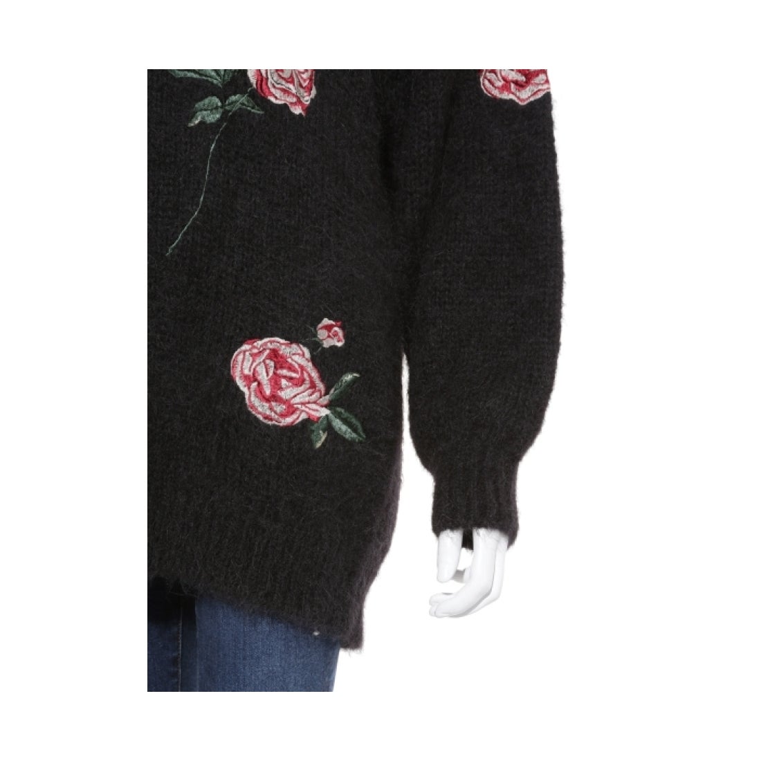 FRAY I.D フラワー刺繍ニットワンピース グレー -ファッション通販 