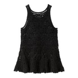 フレイ アイディー FRAY I.D クロシェレースペプラムタンク （BLK