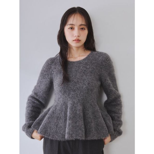 フォックスカシミアペプラムプルオーバー （GRY）