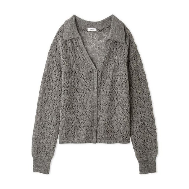 アイレットレースアルパカポロニット （GRY）