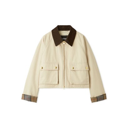 【撥水】【Barbour】ショートフライトジャケット （BEG）｜詳細画像
