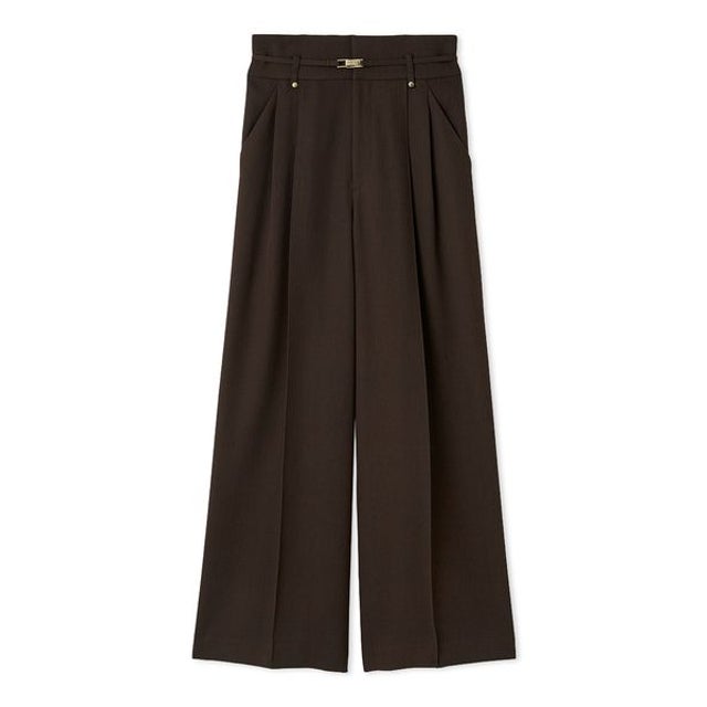 ベルトセットハイウエストタックパンツ （BRW）