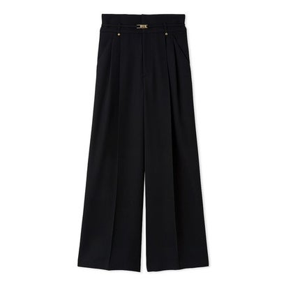ベルトセットハイウエストタックパンツ （BLK）｜詳細画像