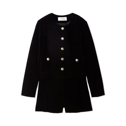 【WEB限定】ノーカラージャケット＆ショートパンツセット （BLK）｜詳細画像