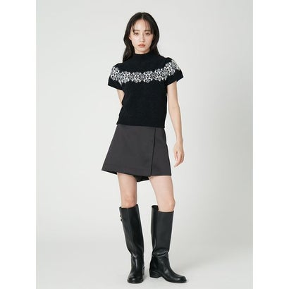 ラップデザインミニスカショーパン （BLK）｜詳細画像