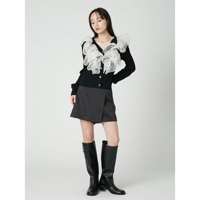 ラップデザインミニスカショーパン （BLK）｜詳細画像