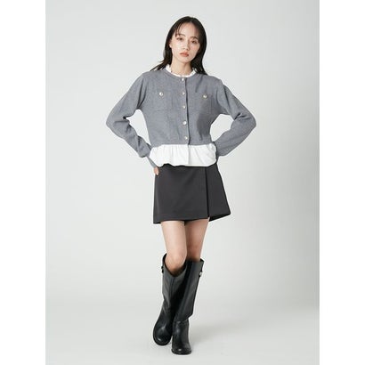 ラップデザインミニスカショーパン （GRY）｜詳細画像