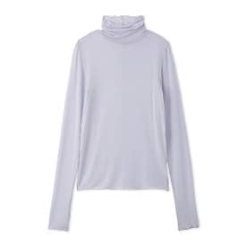 カシミヤ混ハイネックカットトップス （LBLU）
