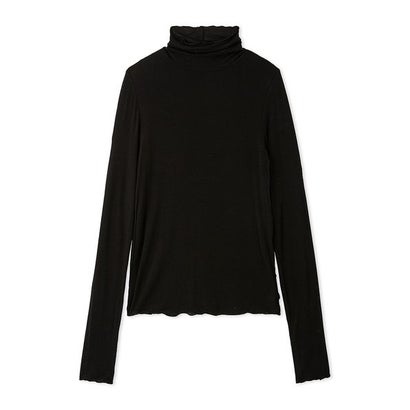 カシミヤ混ハイネックカットトップス （BLK）｜詳細画像