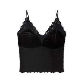 ベロアドッキングレースカップインキャミソール （BLK）