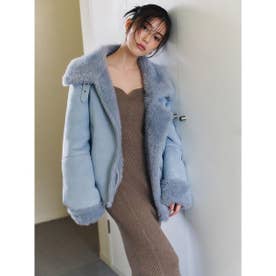ビッグカラーフェイクムートンジャケット （LBLU）