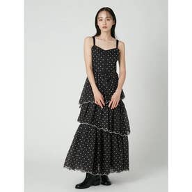 ドットスカラップティアードワンピース （BLK）