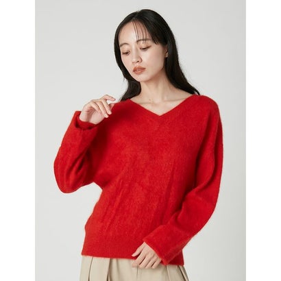 カシミヤシルク混Vネックニット （GRY）｜詳細画像